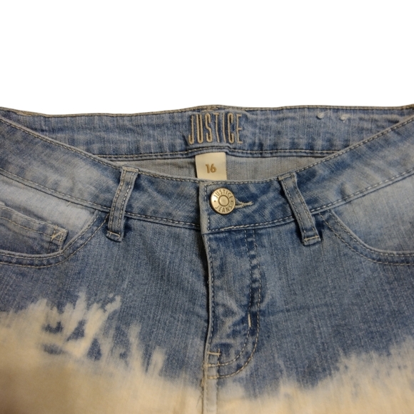 Like new! Justice distressed dyed cutoff denim shorts Size 16 (girls) - Picture 3 of 3